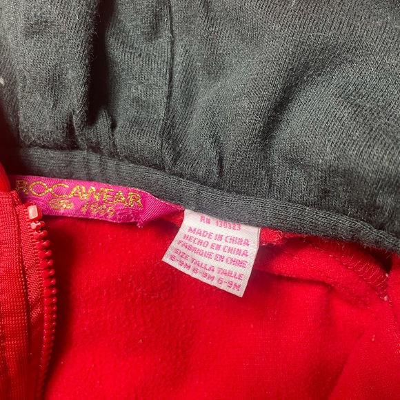 Baby Rocawear Red Zip Up Track Jacket Gold Details 6-9 Months - Picture 5 of 7